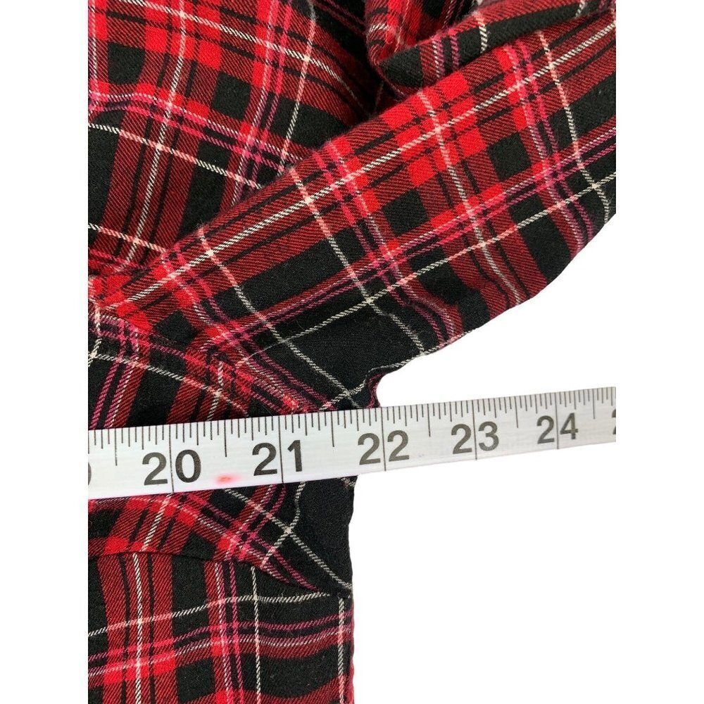 Dressbarn Women's Red & Black Plaid Top - Picture 6 of 7